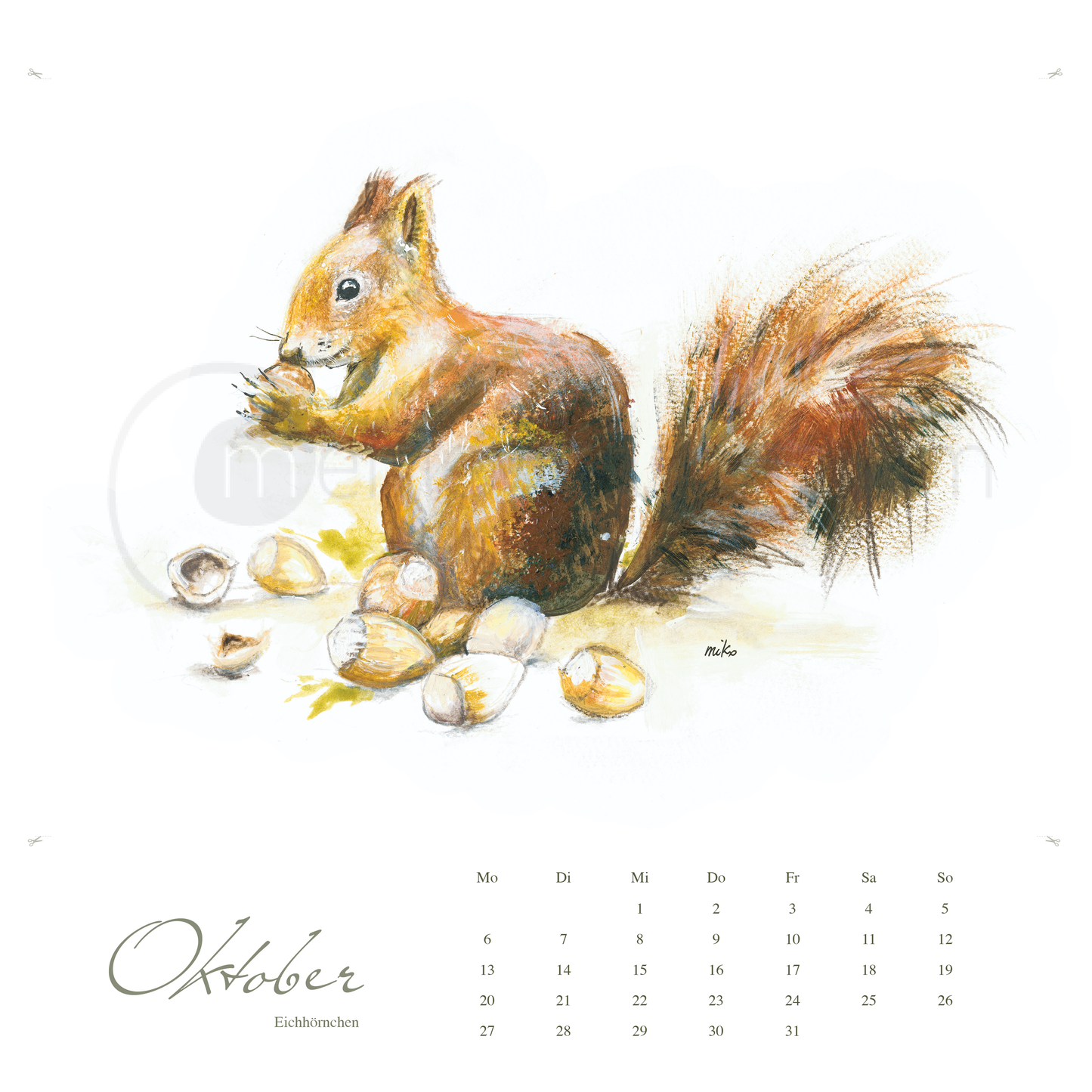 Waldgeflüster: Kunstkalender 2025 mit einheimischen Tieren Kalender proof verlag Michalina Koch