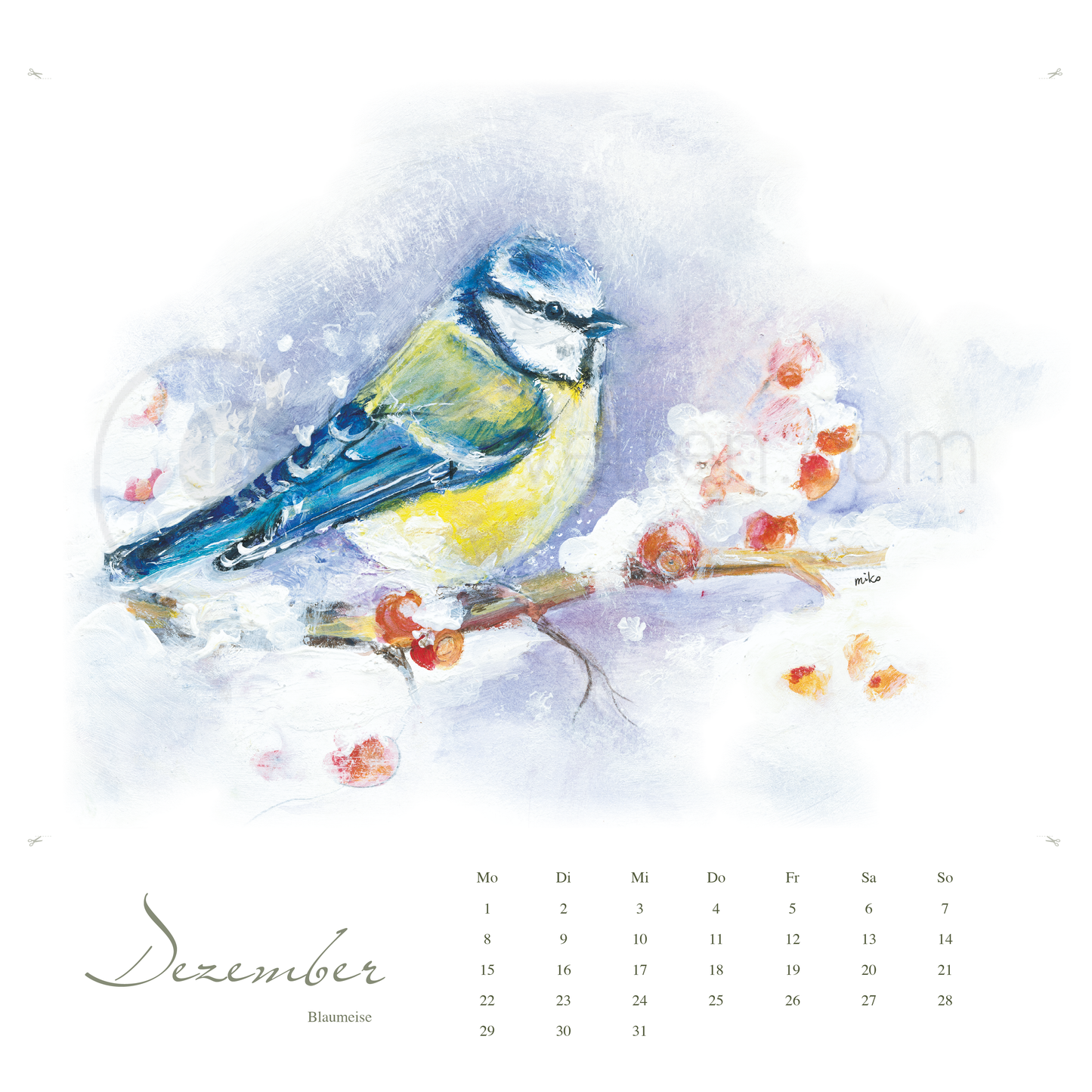 Waldgeflüster: Kunstkalender 2025 mit einheimischen Tieren Kalender proof verlag Michalina Koch