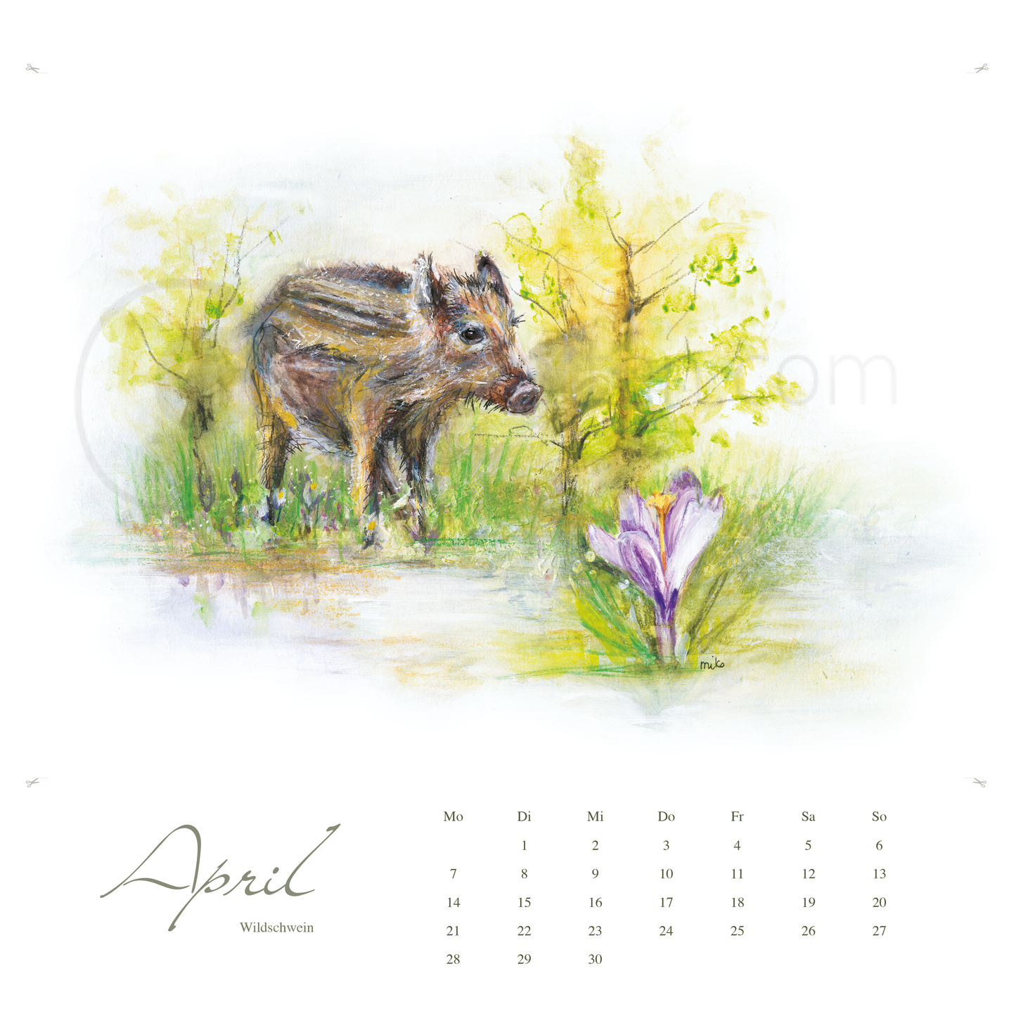 Waldgeflüster: Kunstkalender 2025 mit einheimischen Tieren Kalender proof verlag Michalina Koch
