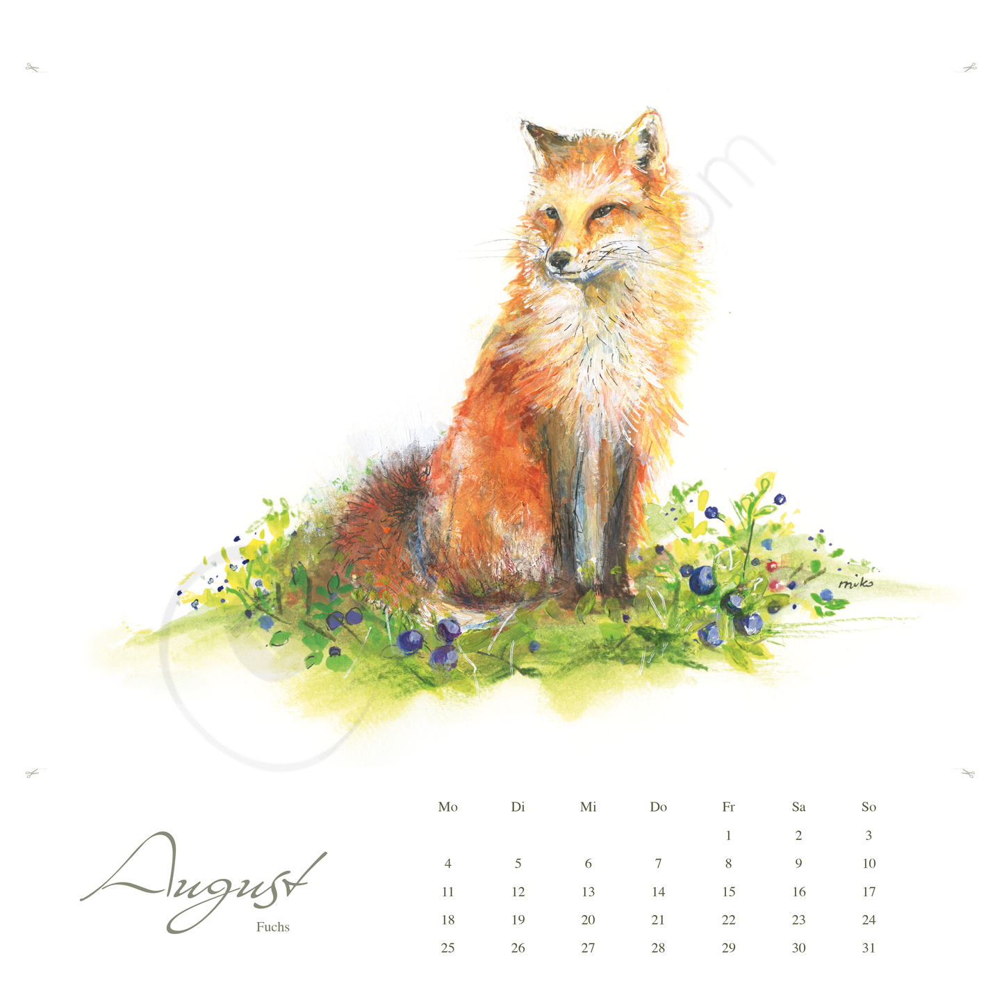 Waldgeflüster: Kunstkalender 2025 mit einheimischen Tieren Kalender proof verlag Michalina Koch