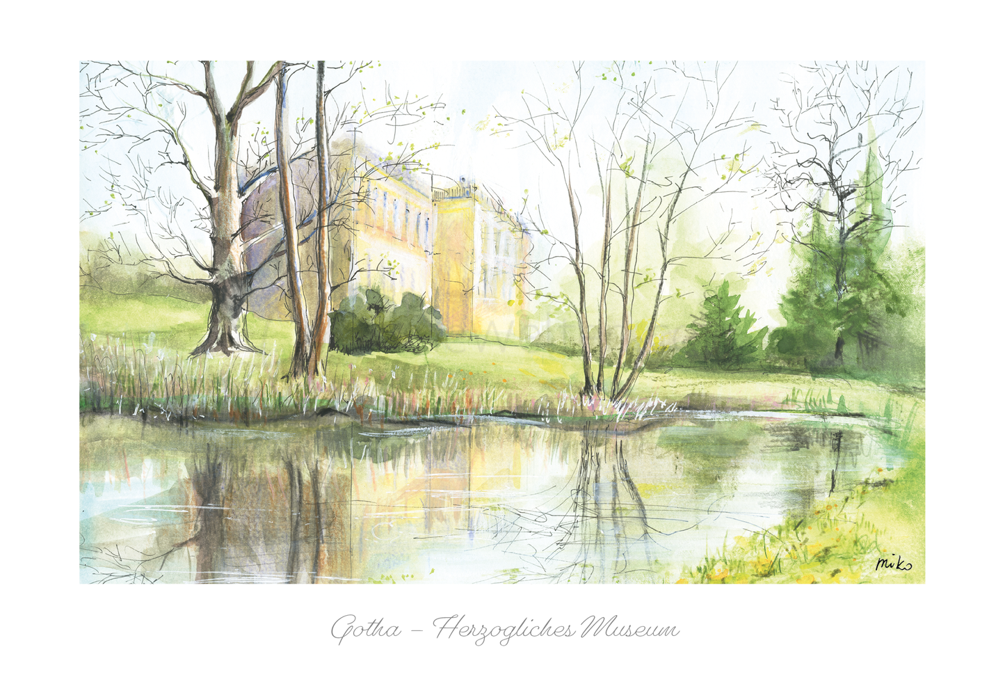 Kulturelle Schätze Gothas - Postkarte vom Herzoglichen Museum Postkarten meinewelten.com Michalina Koch