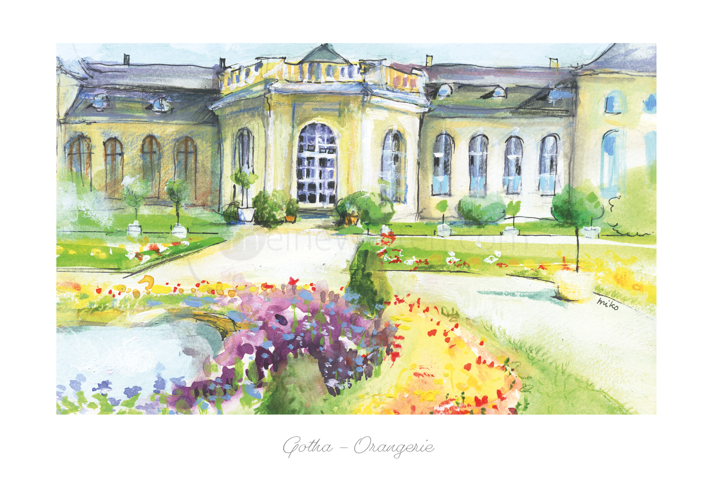 Barocke Schönheit: Postkarte der Orangerie in Gotha Postkarten meinewelten.com Michalina Koch
