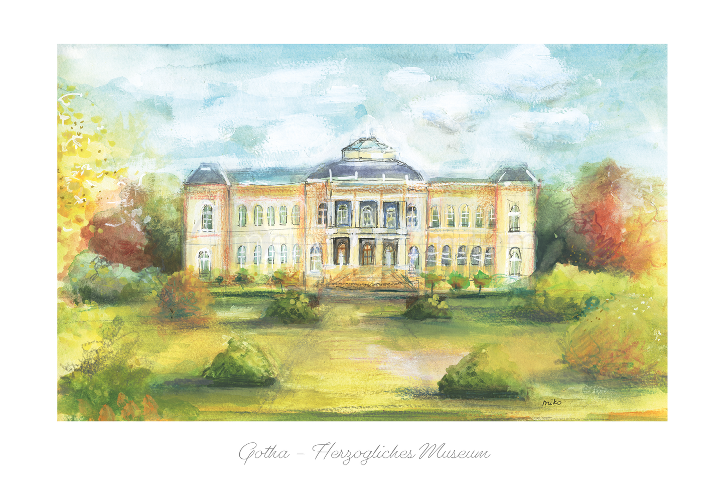 Herbstliche Impressionen - Postkarte des Herzoglichen Museums in Gotha Postkarten meinewelten.com Michalina Koch